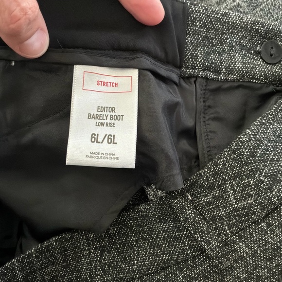 Express Black & White Stretch Tweed Editor Barely Boot Low Rise Slacks Size 6L - Picture 5 of 6